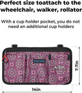 2 Pack Wheelchair Side Bag with Cup Holder, Wheelchair Armrest Pouch Accessories for Walker, Rollator, Electric Scooter Wheelchairs, Ideal Gift for Mother's Day & Father's Day