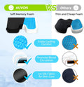 AUVON Gel Wheelchair Seat Cushion, Relieve Sciatica, Back, Coccyx, Pressure Sore and Ulcer Pain, Refreshing Ergonomic Chair Cushion with Waterproof Silk Fabric, Anti-Slip Cover