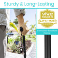Vive Folding Cane - Foldable Walking Cane for Men, Women - Fold-up, Collapsible, Lightweight, Adjustable, Portable Hand Walking Stick - Balancing Mobility Aid - Comfortable Ergonomic Handle