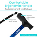 Vive Folding Cane - Foldable Walking Cane for Men, Women - Fold-up, Collapsible, Lightweight, Adjustable, Portable Hand Walking Stick - Balancing Mobility Aid - Comfortable Ergonomic Handle