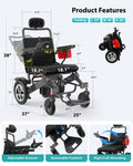 33 Lbs Lightweight Electric Wheelchair, Electric Wheelchairs for Adults Foldable, 15 Miles Range Motorized Wheelchair for Seniors, All Terrain Compact Portable Power Wheelchair, 330 Lbs Capacity