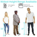 Vive Folding Cane - Foldable Walking Cane for Men, Women - Fold-up, Collapsible, Lightweight, Adjustable, Portable Hand Walking Stick - Balancing Mobility Aid - Comfortable Ergonomic Handle