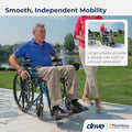 Drive Medical BLS18FBD-ELR Blue Streak Lightweight Wheelchair with Swing-Away Elevating Leg Rests and Flip-Back Arms