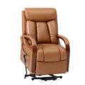 DYNOX Big Tall Man Large-Wide Power Dual Motor Lift Recliners Chairs for Elderly Lay Flat Lift Chair with Infinite Positions, Heat & Massage, Supports 400 LBS(9298L,Faux Leather,Brown)