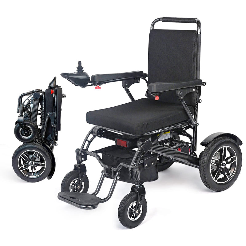 John Dawson Ultra Lightweight Foldable Power Wheelchair for Adults, 15 Miles Long Range with Lithium Batteries, All Terrain Electric Wheelchair, 300 lbs Capacity
