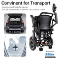 New 16" Big Front Wheel Electric Wheelchair for Adults, 19.7" Seat Width All Terrain Power Wheelchairs, Dual Brakes, Foldable Motorized Wheel Chair 330lbs, Rear Control Included, Led Light, Backpack