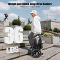 Electric Wheelchairs for Adults, Power Motorized Foldable Wheelchairs for Seniors Support 350 LBS, Only 36LBS Weight,15 Miles Range, Airline Approval & 500W Brushless Motors& LED Light(SiIver)