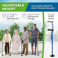 HONEYBULL Walking Cane for Men & Women - Foldable, Adjustable, Collapsible, Free Standing Cane, Pivot Tip, Heavy Duty | Walking Sticks, Folding Canes for Seniors & Adults (Black, Pivot Cane)