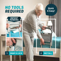 Lunderg Bed Assist Rail for Seniors with Motion-Activated Light & Non-Slip Grab Bar - Easy to Install Bed Rails for Elderly Adults Safety & Post-Surgery - Helps Reduce Falls & Support Independence