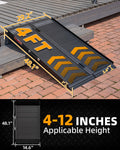 VNN Portable Wheelchair Ramp 4FT, Non-Slip Aluminum Folding Handicap Ramps, Door Threshold Wheelchair Ramps for Home, Threshold Ramp for Home Steps, Scooter Ramp, Doorways