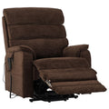 DYNOX Big Tall Man Large-Wide Power Dual Motor Lift Recliners Chairs for Elderly Lay Flat Lift Chair with Infinite Positions, Heat & Massage, Supports 400 LBS(9298L,Faux Leather,Brown)