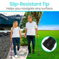 Vive Folding Cane - Foldable Walking Cane for Men, Women - Fold-up, Collapsible, Lightweight, Adjustable, Portable Hand Walking Stick - Balancing Mobility Aid - Comfortable Ergonomic Handle