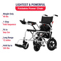Rubicon DX03- Lightweight (Only 40lbs) Foldable Electric Wheelchair for Seniors - 12 mi Long Cruise Range with 500W Powerful Motor - Airline Approved with Detachable Battery (Model3)