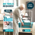 Lunderg Bed Assist Rail for Seniors with Motion-Activated Light & Non-Slip Grab Bar - Easy to Install Bed Rails for Elderly Adults Safety & Post-Surgery - Helps Reduce Falls & Support Independence
