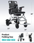 33 Lbs Lightweight Electric Wheelchair, Electric Wheelchairs for Adults Foldable, 15 Miles Range Motorized Wheelchair for Seniors, All Terrain Compact Portable Power Wheelchair, 330 Lbs Capacity