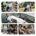 Super Lightweight Portable Transit Travel Wheelchair, Upgraded Folding Transport Wheelchairs (Weight 26.7lbs) for Adults and Seniors, Come with Telescopic Handle and Travel Bag