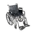 Drive Medical SSP220DDA-ELR Silver Sport 2 Full-Reclining Transport Wheelchair with Detachable Desk Arms and Swing-Away Elevating Leg Rest, Black