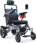 30 Miles Reclining Electric Wheelchair, 600W Dual Brushless Motor Electric Wheelchairs for Adults with Headrest, Lightweight Foldable Portable All Terrain Power Wheelchair, 30AH Lithium Battery