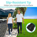 Vive Folding Cane - Foldable Walking Cane for Men, Women - Fold-up, Collapsible, Lightweight, Adjustable, Portable Hand Walking Stick - Balancing Mobility Aid - Comfortable Ergonomic Handle