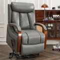 DYNOX Big Tall Man Large-Wide Power Dual Motor Lift Recliners Chairs for Elderly Lay Flat Lift Chair with Infinite Positions, Heat & Massage, Supports 400 LBS(9298L,Faux Leather,Brown)