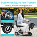 Vive 3 Wheel Mobility Scooter - Electric Powered Mobile Wheelchair Device for Adults - Folding, Collapsible and Compact for Travel - Long Range Power Extended Battery with Charger and Basket Included