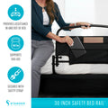Stander 30inch Safety Bed Rail with Padded Pouch, Folding Guardrail for Adults, Seniors, and Elderly, Bedside Stand Assist Bar, Fits King, Queen, Full, and Twin Beds, ASTM Safety Approved Bedrail