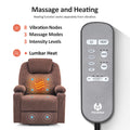 MCombo Power Lift Recliner Chair for Elderly, Lift Chair with Heat and Massage, FSC Certified, USB&Type C Ports, Cup Holders, Fabric 7040 (Medium, Gray)