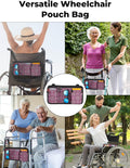 2 Pack Wheelchair Side Bag with Cup Holder, Wheelchair Armrest Pouch Accessories for Walker, Rollator, Electric Scooter Wheelchairs, Ideal Gift for Mother's Day & Father's Day