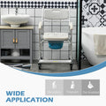 HOMCOM 3-in-1 Shower Commode Wheelchair, FSA/HSA Eligible Transport Beside Commode Chair, Waterproof Rolling Over Toilet Chair 330 lbs. Weight Capacity with Padded Seat, White