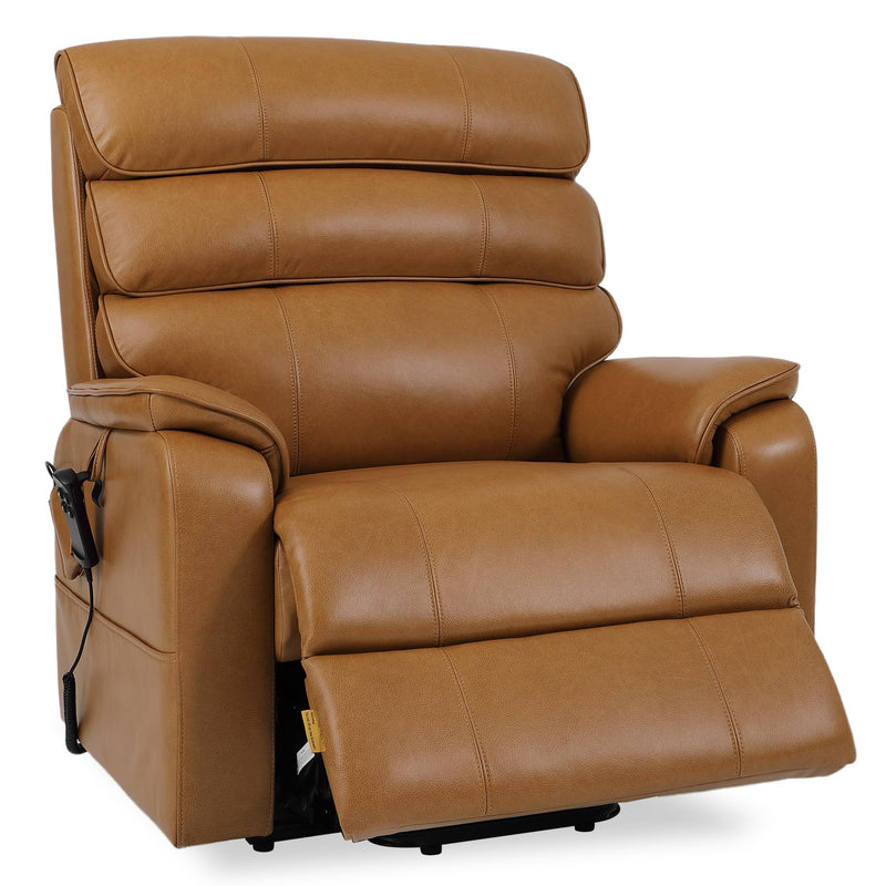 DYNOX Big Tall Man Large-Wide Power Dual Motor Lift Recliners Chairs for Elderly Lay Flat Lift Chair with Infinite Positions, Heat & Massage, Supports 400 LBS(9298L,Faux Leather,Brown)