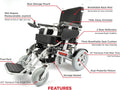 Porto Mobility Ranger Quattro (The Beast) Ultra Exclusive Foldable Electric Wheelchair Heavy Duty, Holds 550lbs 1000W Horse Power Dual Motor Folding Power Wheelchair (Silver, XL (Special Edition))
