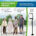 HONEYBULL Walking Cane for Men & Women - Foldable, Adjustable, Collapsible, Free Standing Cane, Pivot Tip, Heavy Duty | Walking Sticks, Folding Canes for Seniors & Adults (Black, Pivot Cane)