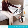 Stander 30inch Safety Bed Rail with Padded Pouch, Folding Guardrail for Adults, Seniors, and Elderly, Bedside Stand Assist Bar, Fits King, Queen, Full, and Twin Beds, ASTM Safety Approved Bedrail