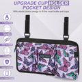 2 Pack Wheelchair Side Bag with Cup Holder, Wheelchair Armrest Pouch Accessories for Walker, Rollator, Electric Scooter Wheelchairs, Ideal Gift for Mother's Day & Father's Day