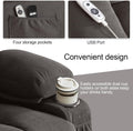 Velvet Power Lift Recliner Chair for Elderly with Massage and Heat, 350lbs Weight Capacity, Extra Wide Electric Recliner with Cup Holders, USB Ports & Side Pockets