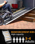 VNN Portable Wheelchair Ramp 4FT, Non-Slip Aluminum Folding Handicap Ramps, Door Threshold Wheelchair Ramps for Home, Threshold Ramp for Home Steps, Scooter Ramp, Doorways
