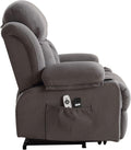 Velvet Power Lift Recliner Chair for Elderly with Massage and Heat, 350lbs Weight Capacity, Extra Wide Electric Recliner with Cup Holders, USB Ports & Side Pockets