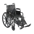 Drive Medical SSP220DDA-ELR Silver Sport 2 Full-Reclining Transport Wheelchair with Detachable Desk Arms and Swing-Away Elevating Leg Rest, Black