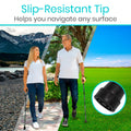 Vive Folding Cane - Foldable Walking Cane for Men, Women - Fold-up, Collapsible, Lightweight, Adjustable, Portable Hand Walking Stick - Balancing Mobility Aid - Comfortable Ergonomic Handle