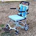 Super Lightweight Portable Transit Travel Wheelchair, Upgraded Folding Transport Wheelchairs (Weight 26.7lbs) for Adults and Seniors, Come with Telescopic Handle and Travel Bag
