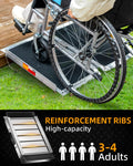 VNN Portable Wheelchair Ramp 4FT, Non-Slip Aluminum Folding Handicap Ramps, Door Threshold Wheelchair Ramps for Home, Threshold Ramp for Home Steps, Scooter Ramp, Doorways