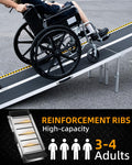 VNN Portable Wheelchair Ramp 4FT, Non-Slip Aluminum Folding Handicap Ramps, Door Threshold Wheelchair Ramps for Home, Threshold Ramp for Home Steps, Scooter Ramp, Doorways