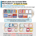 3 Pack 14 Grids Travel Pill Organizer Box with 415-Pcs Medicine Name Labels - Pocket Daily Pharmacy Case Container Kit - Travel Medication Holder Dispenser for Fish Oil Vitamin Supplement Storage