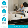 Stander 30inch Safety Bed Rail with Padded Pouch, Folding Guardrail for Adults, Seniors, and Elderly, Bedside Stand Assist Bar, Fits King, Queen, Full, and Twin Beds, ASTM Safety Approved Bedrail