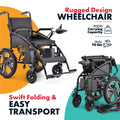 Rubicon DX01 All-Terrain Foldable Electric Wheelchair - 500W Motor, 12 mi Range, 300 lbs Capacity. Durable, Powerful. Silla de Ruedas Electrica para Adultos, Supports up to 300 lbs. (Model4)