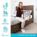 Stander 30inch Safety Bed Rail with Padded Pouch, Folding Guardrail for Adults, Seniors, and Elderly, Bedside Stand Assist Bar, Fits King, Queen, Full, and Twin Beds, ASTM Safety Approved Bedrail