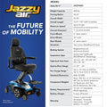 Pride Jazzy Air 2 Power Chair - Electric Wheelchair Scooter for Adults, U-1 Battery, 300 Lbs Weight Capacity, Ruby Red, 20" x20-22 Seat Size