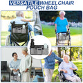 2 Pack Wheelchair Side Bag with Cup Holder, Wheelchair Armrest Pouch Accessories for Walker, Rollator, Electric Scooter Wheelchairs, Ideal Gift for Mother's Day & Father's Day