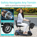 Vive 3 Wheel Mobility Scooter - Electric Powered Mobile Wheelchair Device for Adults - Folding, Collapsible and Compact for Travel - Long Range Power Extended Battery with Charger and Basket Included