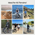 byACRE Carbon Overland/All Terrain Carbon rollator/Big Pneumatic Wheels/Lightweight at only 14.8 lbs/Foldable with seat